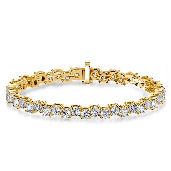 White Sapphire Tennis Bracelet in Sterling Silver - Offset Design