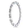Two Tone Rose Gold Stackable Eternity Band Set with Simulated Diamond Stones