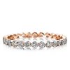 Two Tone Rose Gold Stackable Eternity Band Set with Simulated Diamond Stones