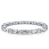 Two Tone Rose Gold Stackable Eternity Band Set with Simulated Diamond Stones