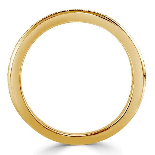 Princess Cut Blue and White Diamond Half Eternity Band in 18K Gold Plated Sterling Silver