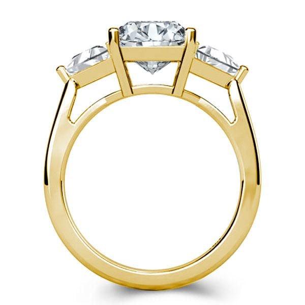 Three Stone Radiant Cut Engagement Ring Set in 18K Gold Plated Sterling Silver