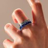 Unique Baguette Wedding Band for Women in 925 Sterling Silver