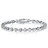 Pear Cut Tennis Bracelet - Sterling Silver, CZ, 6-9 Inches