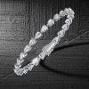 Pear Cut Tennis Bracelet - Sterling Silver, CZ, 6-9 Inches