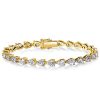 Pear Cut Tennis Bracelet - Sterling Silver, CZ, 6-9 Inches