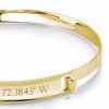 Personalized Coordinate Bangle - 18K Gold Plated Sterling Silver Bracelet