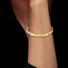 Personalized Coordinate Bangle - 18K Gold Plated Sterling Silver Bracelet