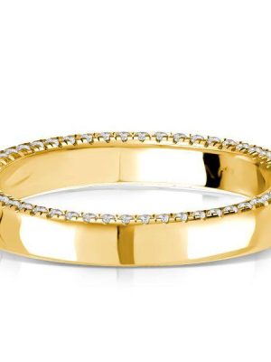 Pave White Sapphire Wedding Band - Sterling Silver Anniversary Ring for Women