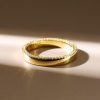 Pave White Sapphire Wedding Band - Sterling Silver Anniversary Ring for Women