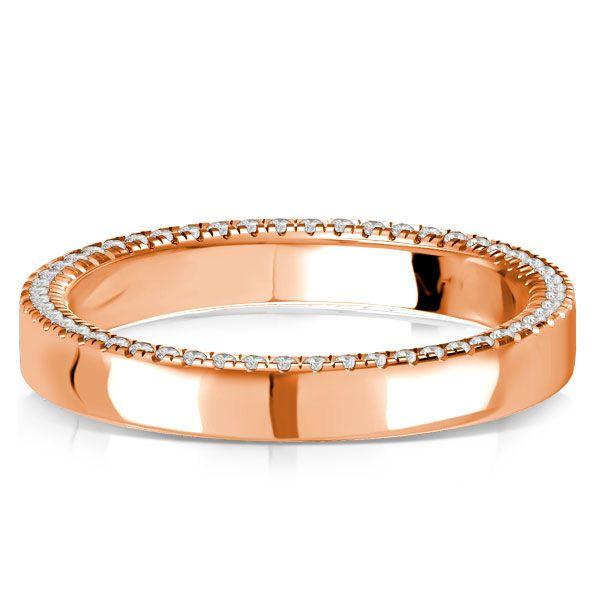 Pave White Sapphire Wedding Band - Sterling Silver Anniversary Ring for Women
