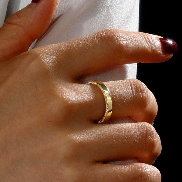 Pave White Sapphire Wedding Band - Sterling Silver Anniversary Ring for Women