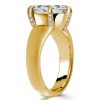 Cushion Cut Engagement Ring with Hidden Halo Setting in 18K Gold Plated Sterling Silver
