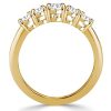 Golden Chevron Wedding Band - Five Stone Round Cut - 18K Gold Plated Sterling Silver