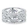 Intertwined White Sapphire Wedding Band - Sterling Silver