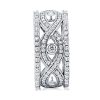 Intertwined White Sapphire Wedding Band - Sterling Silver