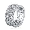 Intertwined White Sapphire Wedding Band - Sterling Silver
