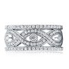 Intertwined White Sapphire Wedding Band - Sterling Silver