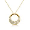 Sterling Silver Pave Interlink Pendant Necklace - Choice of Length & Finish