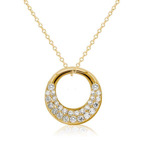 Sterling Silver Pave Interlink Pendant Necklace - Choice of Length & Finish
