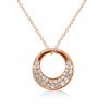 Sterling Silver Pave Interlink Pendant Necklace - Choice of Length & Finish