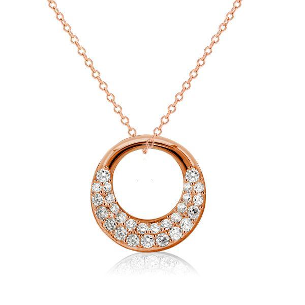 Sterling Silver Pave Interlink Pendant Necklace - Choice of Length & Finish