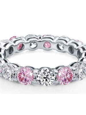 Classic Pink Wedding Band for Women in 925 Sterling Silver | 6.50 CT. TW.