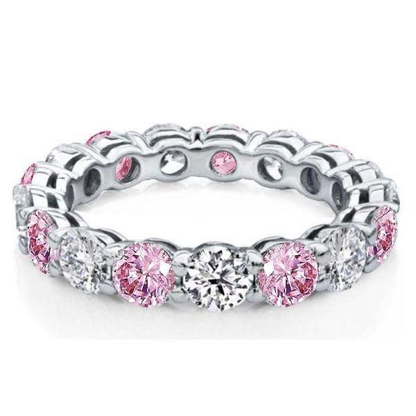 Classic Pink Wedding Band for Women in 925 Sterling Silver | 6.50 CT. TW.
