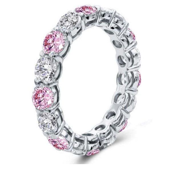 Classic Pink Wedding Band for Women in 925 Sterling Silver | 6.50 CT. TW.