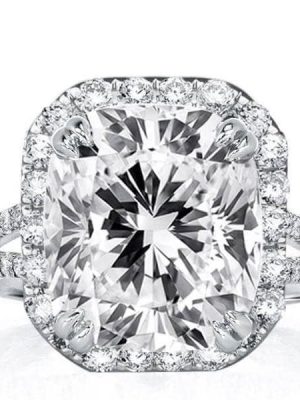 8.00 CT. Center Stone Engagement and Wedding Ring Set in Rhodium Plated Sterling Silver