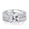 Classic White Sapphire Bridal Set Under 0 - 925 Sterling Silver Wedding Rings