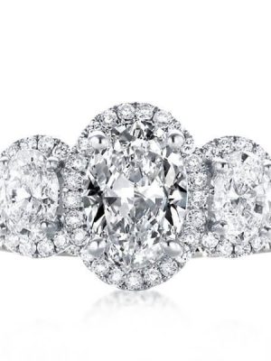 Floral Halo Wedding Ring Set - Sterling Silver & White Sapphire Bridal Set
