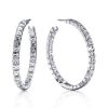Classic Asscher Cut Hoop Earrings for Women, 2.00 CTW, Sterling Silver