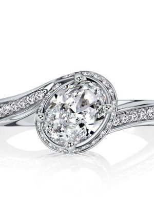 Oval Cut Sterling Silver Bypass Engagement Ring | Travel Wedding Band | 1.47 CTW