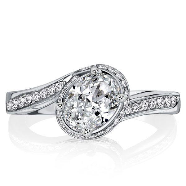 Oval Cut Sterling Silver Bypass Engagement Ring | Travel Wedding Band | 1.47 CTW