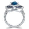 Pear Halo Engagement Ring - Sterling Silver, Simulated Diamond