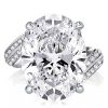 Oval White Sapphire Engagement Ring - 925 Sterling Silver Twist Shank