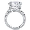 Oval White Sapphire Engagement Ring - 925 Sterling Silver Twist Shank