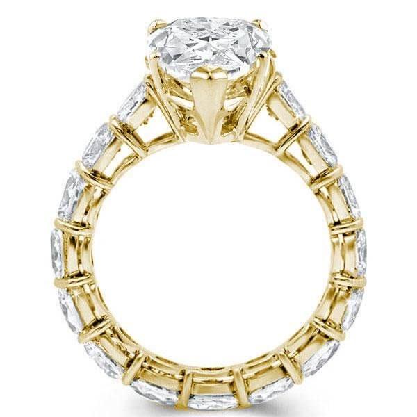 18K Gold Plated Sterling Silver Pear Created White Sapphire Eternity Engagement Ring