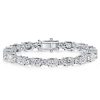 Sterling Silver Alternating Oval & Round Cut Cubic Zirconia Tennis Bracelet for Women