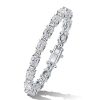 Sterling Silver Alternating Oval & Round Cut Cubic Zirconia Tennis Bracelet for Women
