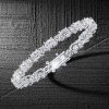Sterling Silver Alternating Oval & Round Cut Cubic Zirconia Tennis Bracelet for Women