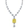 Radiant Cut Created Topaz Pendant Necklace - Sterling Silver