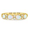 Pear Cut Opal Ring - 925 Sterling Silver Wedding Ring for Women