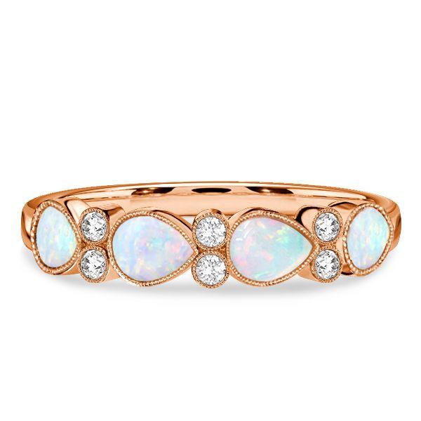 Pear Cut Opal Ring - 925 Sterling Silver Wedding Ring for Women