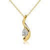 Pear Shaped Solitaire Pendant Necklace - 18K Gold Plated Sterling Silver - 0.5 CT. TW