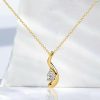 Pear Shaped Solitaire Pendant Necklace - 18K Gold Plated Sterling Silver - 0.5 CT. TW