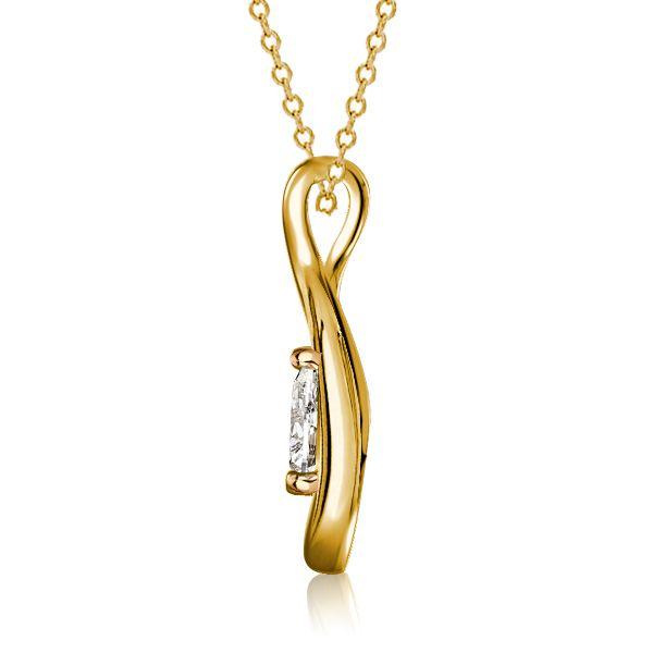 Pear Shaped Solitaire Pendant Necklace - 18K Gold Plated Sterling Silver - 0.5 CT. TW