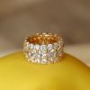 18K Gold Plated Sterling Silver Triple Row Cushion Eternity Wedding Band (6.25 CT. TW.)