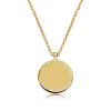 Personalized Initial Coin Pendant Necklace - 18K Gold Plated Sterling Silver